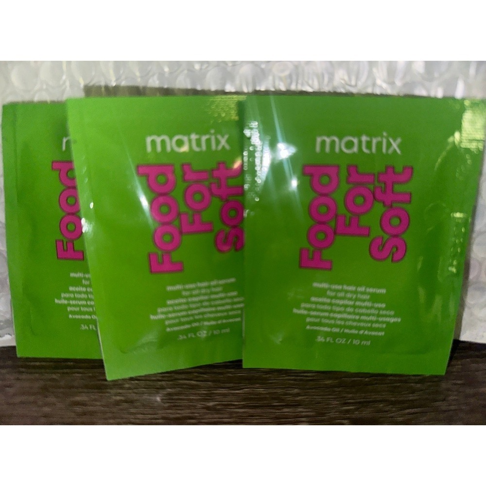 Matrix Food For Soft Multi-Use Hair Oil Serum Avocado 3 Sample Packets travel